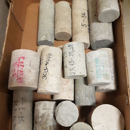 Samples of dolomite before laboratory testing.