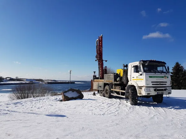 Geotechnical drilling in Salacgrīva port (Latvia).